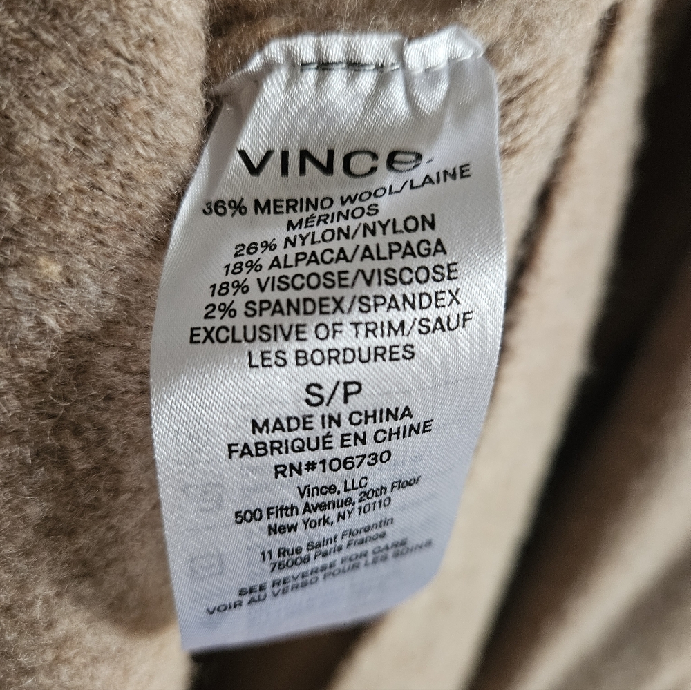 Vince Size Small Camel Cardigan Sweater Coat With Pockets! - Picture 7 of 8